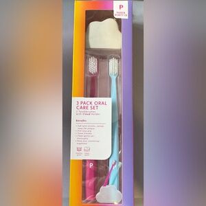 Parker beauty co Oral Care Set - Pink and Blue cloud toothbrush holder vibrant